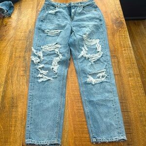 Acid wash jeans, size 4. Highest rise mom jeans